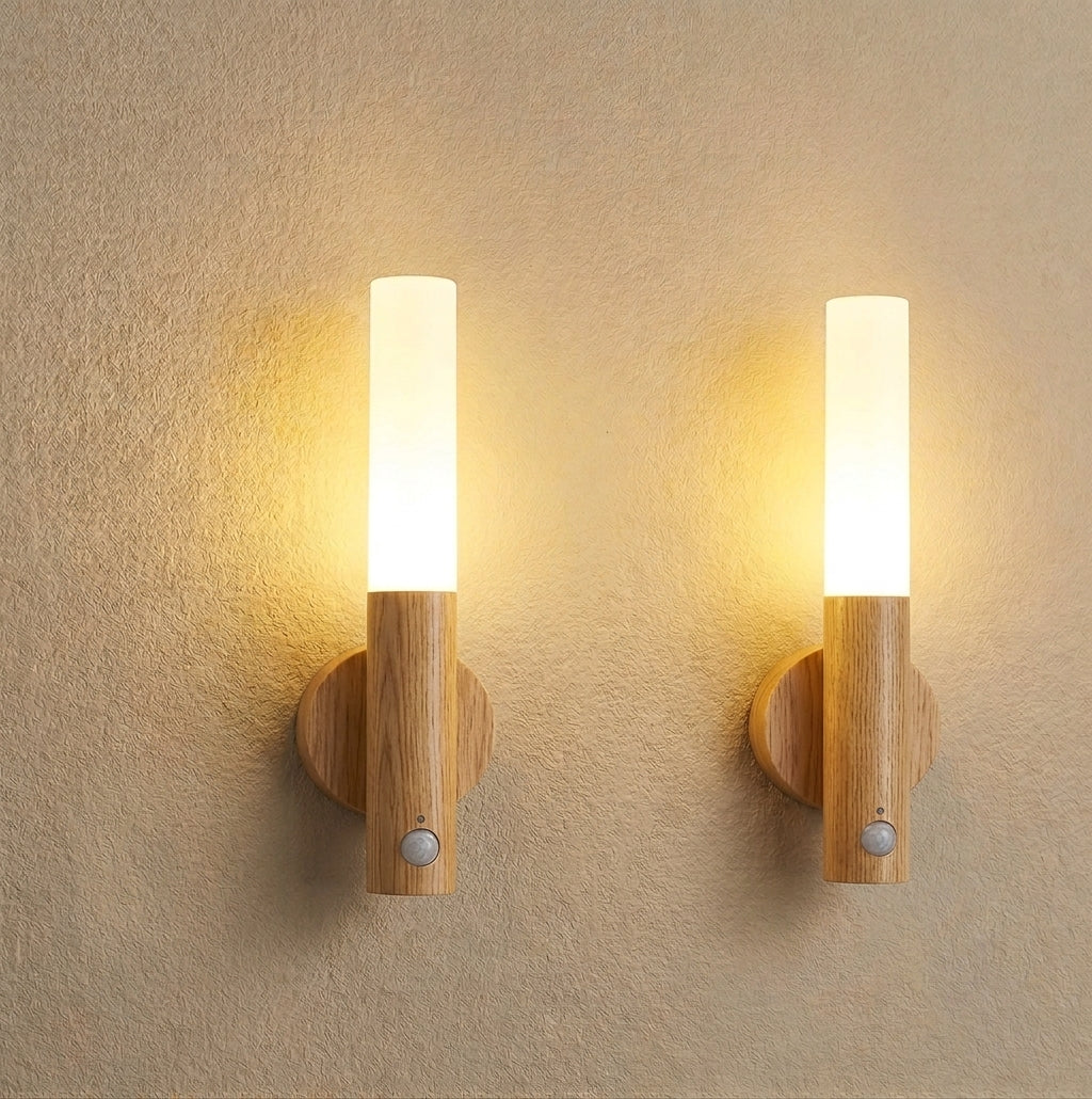 Veilleuse Murale LED en Bois