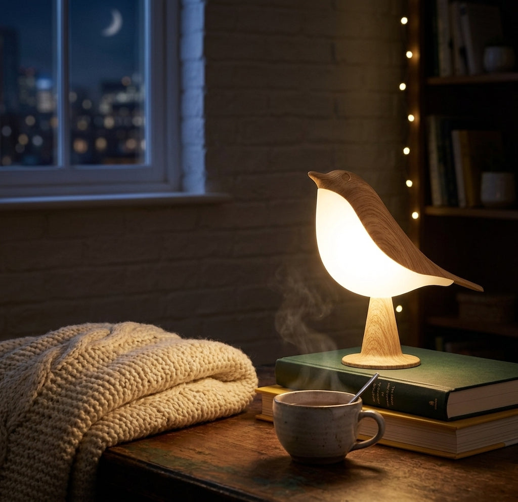 L'Oiseau de Lumière — Lampe tactile design bois