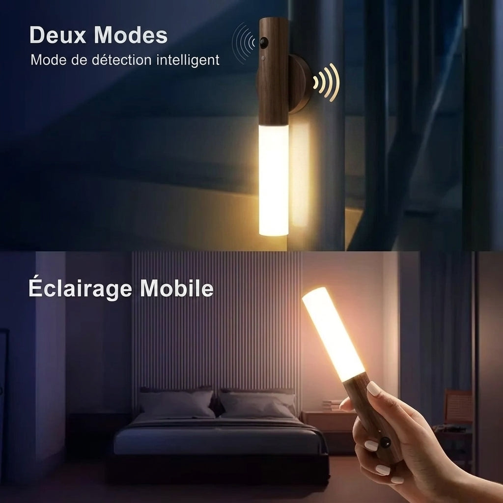 Veilleuse Murale LED en Bois